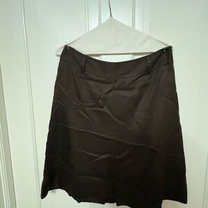 Ann Taylor Brown Asymmetrical A-Line Mini Skirt